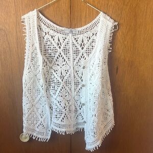 Wrangler White Crochet Tank Top